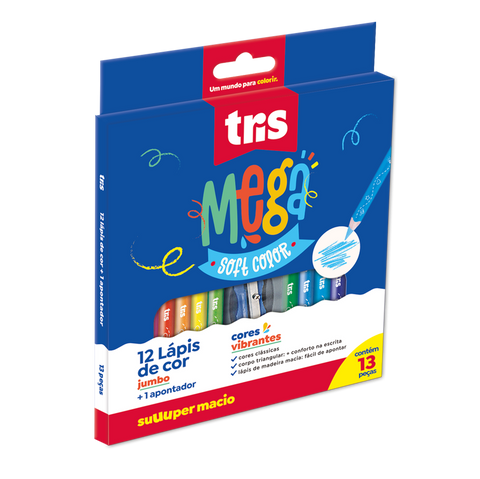 Lapis de cor Jumbo Super Soft Tris + Apontador