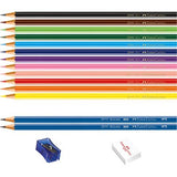 Lapis de cor faber castell 12 cores + 2 lapis de escrever +1 borracha + 1 apontador