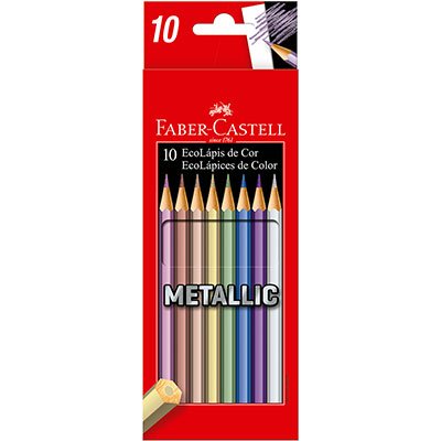 Lápis de Cor EcoLápis Metallic 10 Cores Faber-Castell