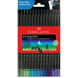 Lápis de Cor EcoLápis SuperSoft Cores Frias 15 Cores Faber-Castell