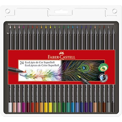 Lápis de Cor EcoLápis SuperSoft 24 Cores Faber-Castell