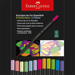 Lápis de Cor 12 Cores SuperSoft, Neon, Pastel, Faber-Castell