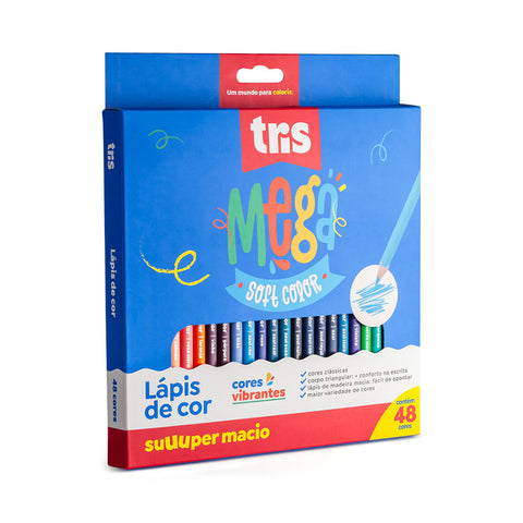 Lápis de cor Mega Soft Color 48 cores Tris