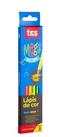 Lapis de cor Neon Mega Soft Color com 6 cores Tris