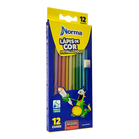 Lápis de cor Metalizado + apontador Norma