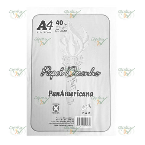 PAPEL DESENHO LASER A4 40 KG 120 GM² COM 50 FOLHAS - PANAMERICANA COD.: 4007
