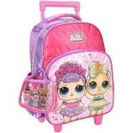 MOCHILA INFANTIL LOL PINK COM RODINHAS E BOLSINHA - MAXLOG REF.: IC34614LO-PK