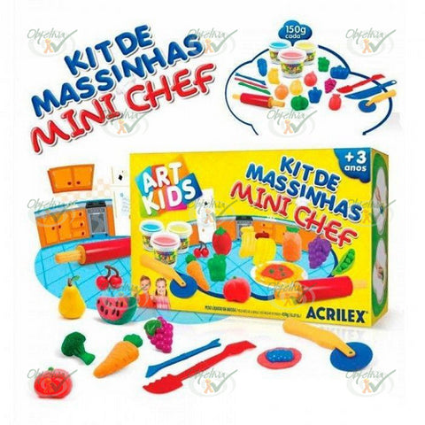 KIT DE MASSA DE MODELAR MINI CHEF ART KIDS 450GR - ACRILEX REF.: 40008