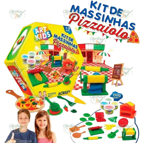 KIT DE MASSA DE MODELAR ART KIDS  PIZZAIOLO 600GR - ACRILEX REF.: 40011