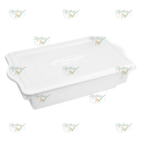 CAIXA PLASTICA RETANGULAR EMPILHAVEL 10 LITROS COM TAMPA COR NATURAL - PLASVALE COD.: 12458079