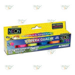 TINTA TEMPERA GUACHE ABELINHAS NEON COM 6 CORES 15ML CADA - ACRILEX REF.: 01006