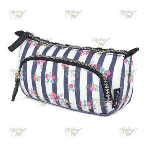 ESTOJO ESCOLAR PRINCESS BRANCO FLORAL COM 2 ZIPERS - MAXLOG REF.: ET40218UP