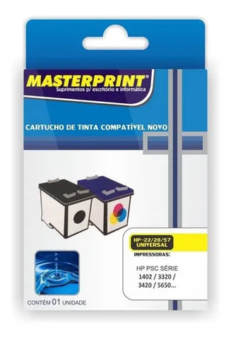 CARTUCHO HP 22/28/57 COLORIDO UNIVERSAL COMPATIVEL COM 14ML - MASTERPRINT