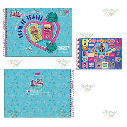 CADERNO DESENHO GRANDE 96 FOLHAS CAPA DURA ESPIRAL - FORONI LOL REF.: 33.6215-8