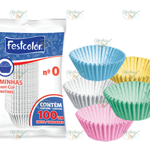 FORMINHAS DE PAPEL PARA DOCES N° 4 COM 100 UNIDADES - FESTCOLOR