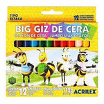 GIZ DE CERA BIG GIZ COM 12 CORES 112GR - ACRILEX REF.: 09111