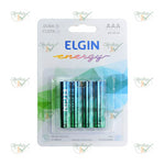 PILHA AAA ALCALINA ENERGY 1.5V COM 4 UNIDADES - ELGIN REF.: LR03