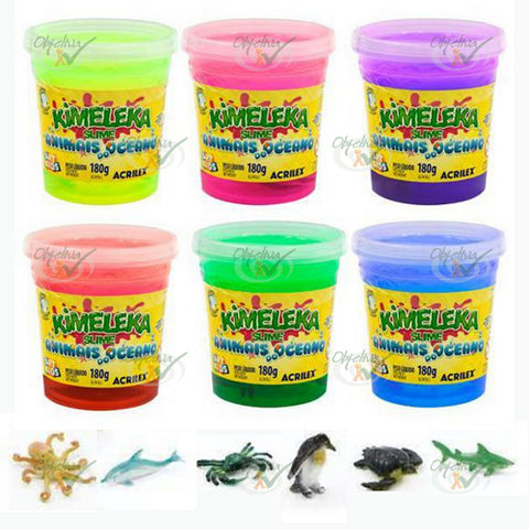 KIMELEKA ANIMAIS DO OCEANO SLIME DIVERSAS CORES 180GR - ACRILEX REF.: 05860