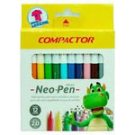 CANETINHAS HIDROGRAFICAS NEO PEN MIRIM 2.0 MM COM 12 CORES - COMPACTOR REF.: 15831-2