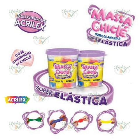 MASSA CHICLE GOMA DE AMASSAR SUPER ELASTICA 90GR - ACRILEX REF.: 07615