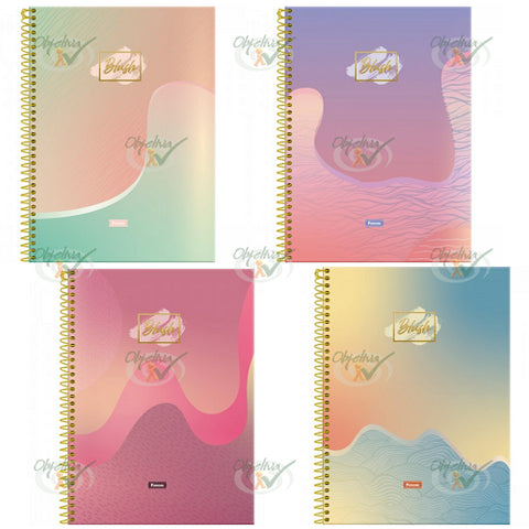 CADERNO 1X1 80 FOLHAS CAPA DURA ESPIRAL BLUSH - FORONI REF.:31.6470-4