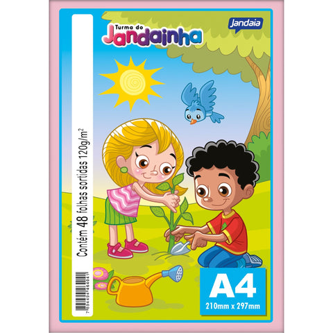 PAPEL A4 SORTIDO 120G/M² PACOTE COM 48 FOLHAS - JANDAIA TURMA DO JANDAINHA COD.: 67075A