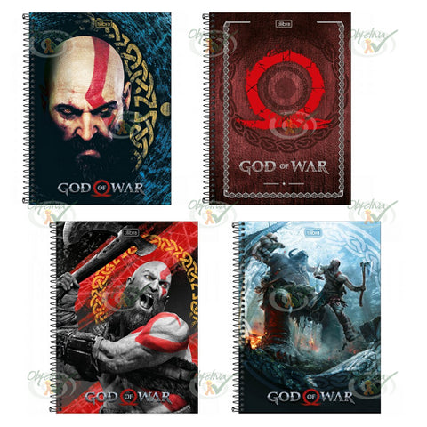 CADERNO 1X1 80 FOLHAS CAPA DURA ESPIRAL - TILIBRA GOD OF WAR COD.: 30.863-3