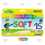 MASSA DE MODELAR 15 CORES SOFT AMIDO 220GR - ACRILEX REF.: 07314