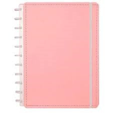 CADERNO GRANDE 1X1 80 FOLHAS CAPA DURA DISCOS ROSE PASTEL - CADERNO INTELIGENTE REF.: CIGD4037