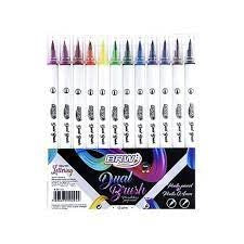 CANETA DUAL BRUSH MAGICO CORES DIVERSAS 6 UNIDADES 12 CORES - LYKE REF. LC101-640