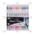 CANETA DUAL POINT BRUSH + FINELINER COM 12 UNIDADES - LYKE REF.: LC101-636