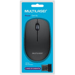 MOUSE OPTICO SEM FIO USB 1200DPI PRETO COM ALCANCE DE 10 METROS - MULTILASER REF.: MO251