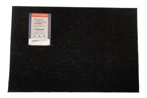 TAPETE HOME AGULHADO LISO PRETO 39CM X 59CM - KAPAZI REF.: 101303