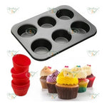 FORMA PAO DE QUEIJO / CUPCAKE TEFLON COM 6 DIVISOES - EM CASA TEM COD.: 12635