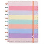 CADERNO GRANDE 1X1 80 FOLHAS CAPA DURA DISCOS ARCO-IRIS PASTEL - CADERNO INTELIGENTE