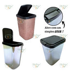 LIXEIRA 9 LITROS INOX / ROSE COM TAMPA CLICK - ARQPLAST