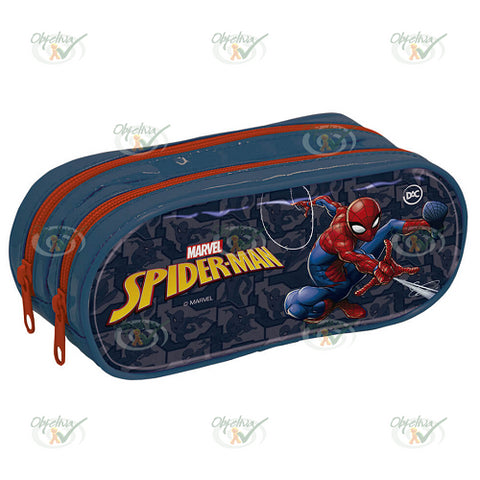 ESTOJO ESCOLAR HOMEM ARANHA COM 2 ZIPERS - DAC REF.: 3177