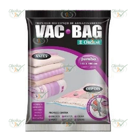 SACO PARA ARMAZENAGEM ORGANIZADA A VACUO 110 X 100 CM - VAC BAG - ORDENE REF 55800