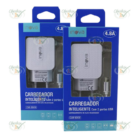 CABO CARREGADOR E TRANSMISSOR DE DADOS 2 PONTAS USB - INOVA REF.: CAR-9009