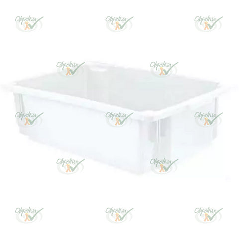 CAIXA PLASTICA RETANGULAR EMPILHAVEL 40 LITROS 65 X 44 X 18  SEM TAMPA COR NATURAL - ELDORADO REF.: 12652