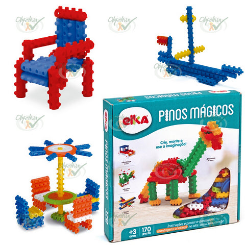 JOGO PARA MONTAR PINOS MAGICOS 170 PEÇAS - ELKA REF.: 90