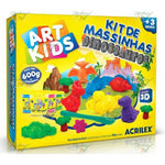 KIT DE MASSA DE MODELAR ART KIDS  DINOSSAUROS  600GR - ACRILEX REF.: 40041