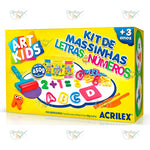 KIT DE MASSA DE MODELAR ART KIDS LETRAS E NUMEROS 140GR - ACRILEX REF.: 40046