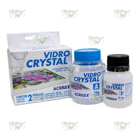 VERNIZ VIDRO CRYSTAL LIQUIDO EPOXI 70G / ENDURECEDOR 31.5G - ACRILEX REF.: 18400