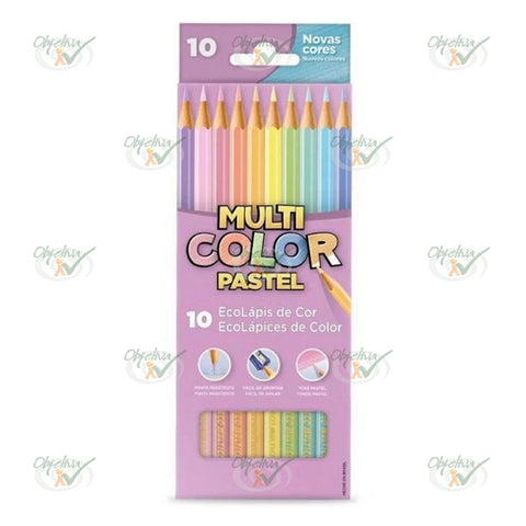 LAPIS DE COR 10 CORES MULTICOLOR PASTEL - FABER-CASTEL REF.: 11.1000NP