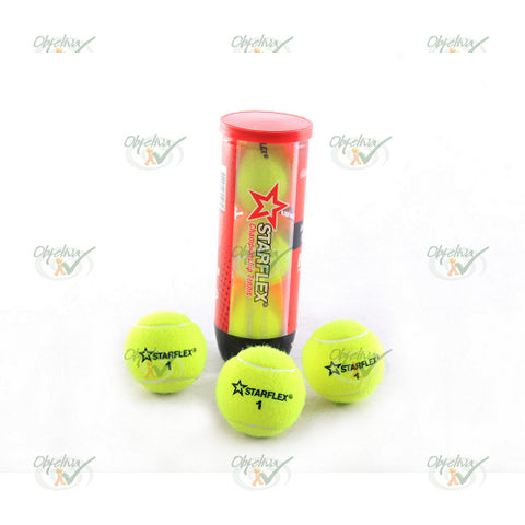 BOLA TENIS DE QUADRA KIT COM 3 UNIDADES - STARFLEX COD.: B28001