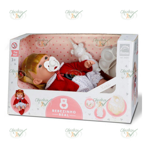 BONECA BEBEZINHO REAL FAZ XIXI COLEÇAO GEMEOS MENINA - ROMA BRINQUEDOS REF.: 5685