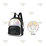 MOCHILA ADULTO FEMININA EM COURO ESTRELA PRATA - MAXLOG REF.: BR67224-PR