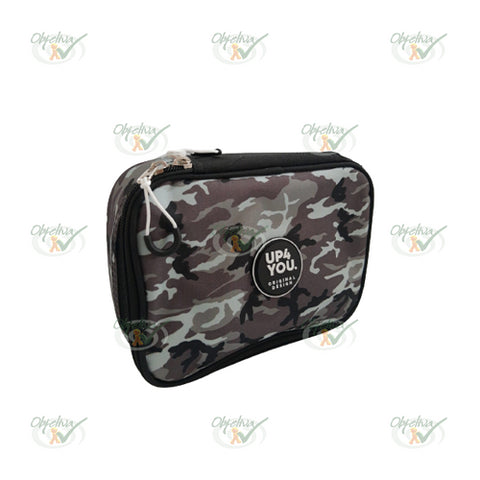 ESTOJO ESCOLAR PUCKET UP4YOU PRETO MILITAR - MAXLOG REF.: ET40700UP