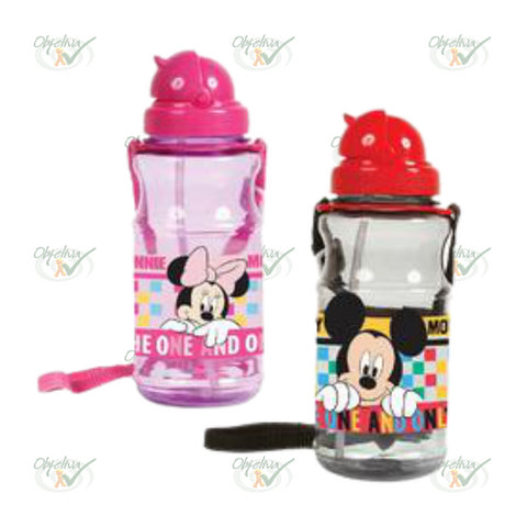 GARRAFA SQUEEZE COM CANUDO MINNIE / MICKEY 500ML - DERMIWIL